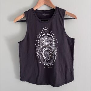 Spiritual Gangster Muscle Tank Top Womens Sz L Black Yoga Activewear Loungewear